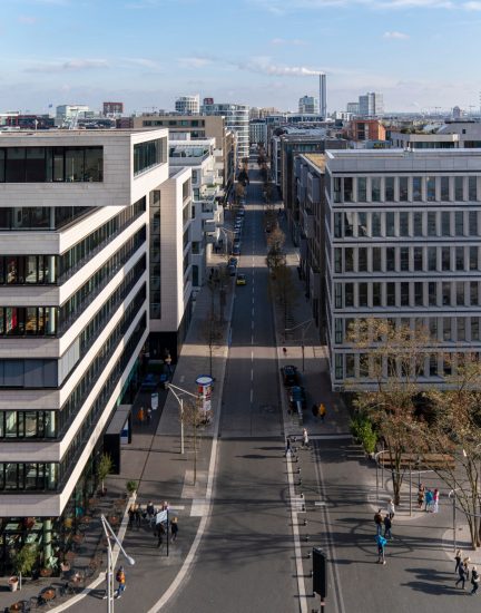 hafencity hamburg cityscape, am kaiserkai, germany