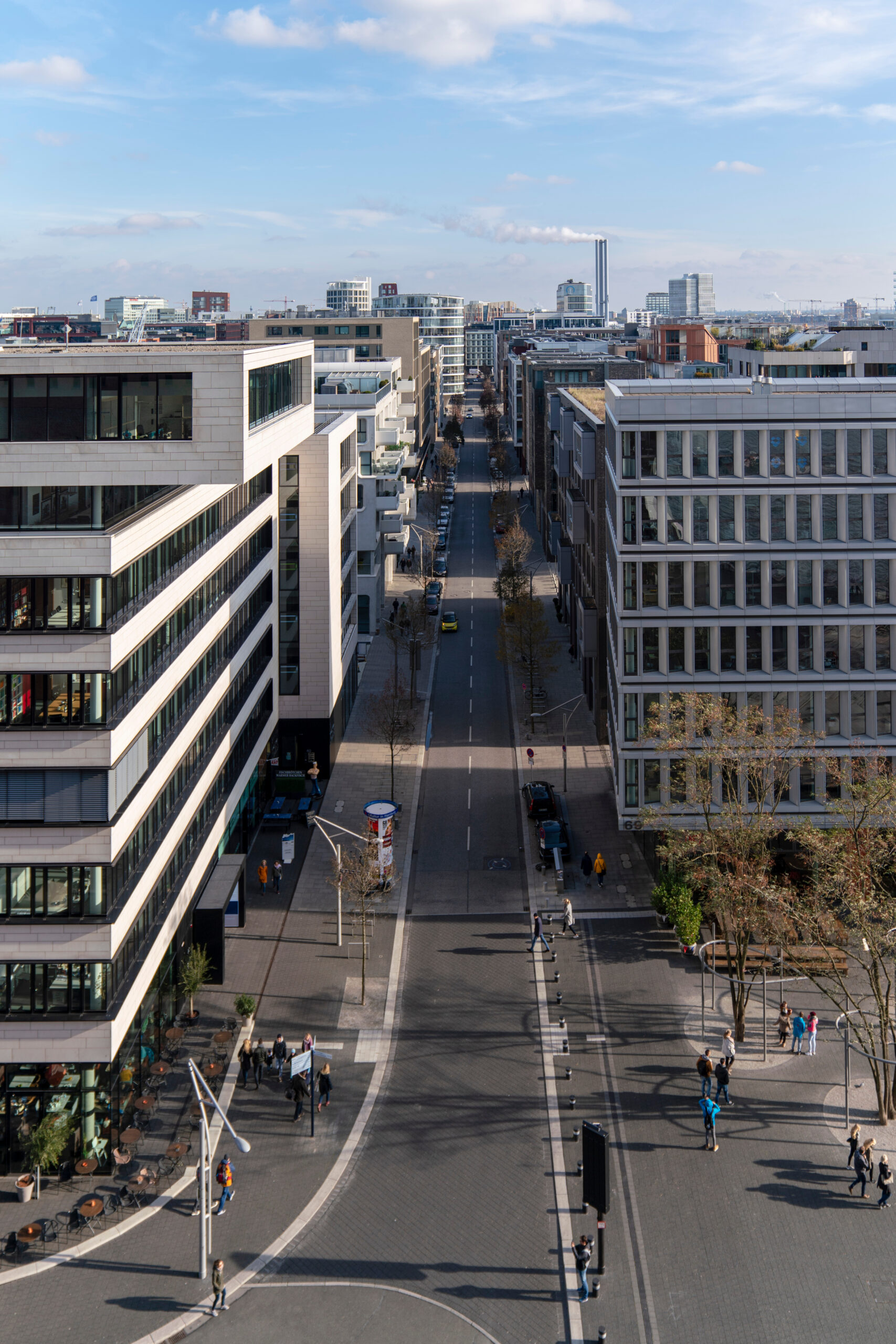 hafencity hamburg cityscape, am kaiserkai, germany